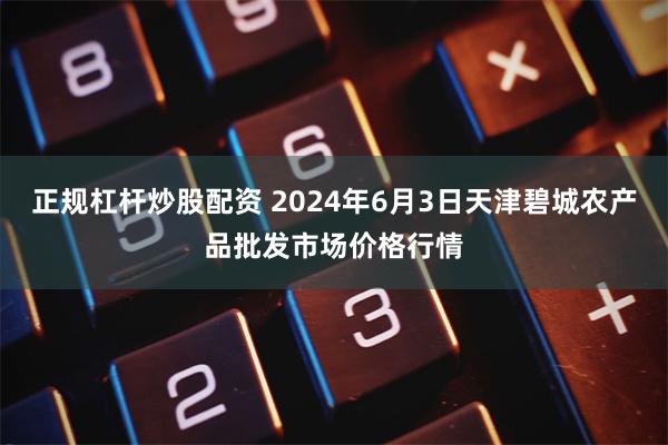 正规杠杆炒股配资 2024年6月3日天津碧城农产品批发市场价格行情