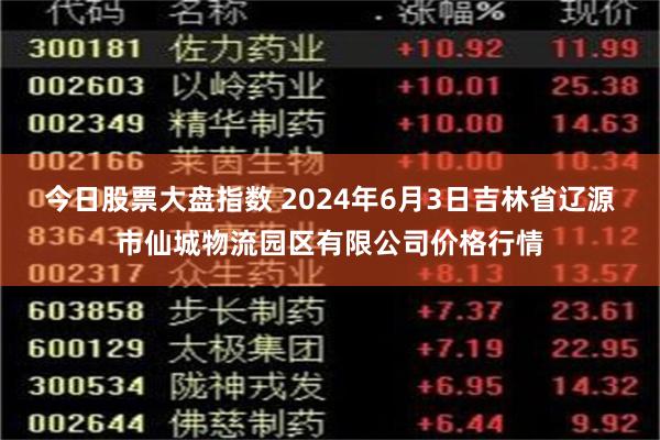 今日股票大盘指数 2024年6月3日吉林省辽源市仙城物流园区有限公司价格行情