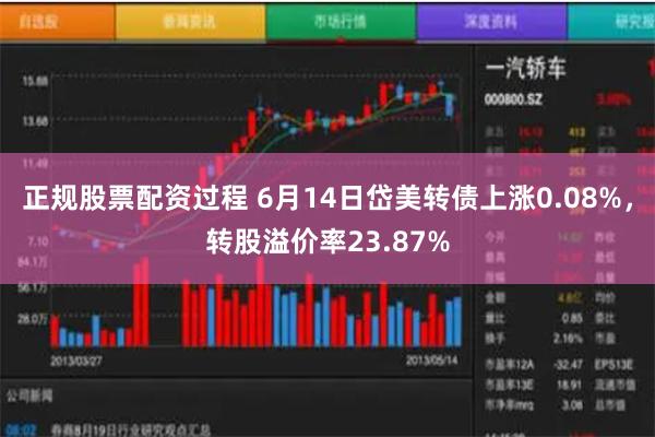 正规股票配资过程 6月14日岱美转债上涨0.08%，转股溢价率23.87%