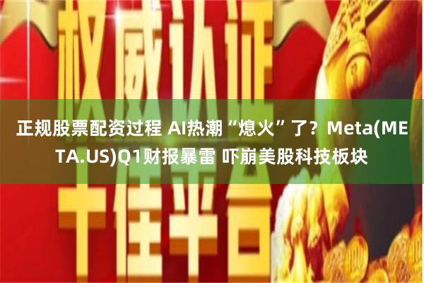 正规股票配资过程 AI热潮“熄火”了？Meta(META.US)Q1财报暴雷 吓崩美股科技板块