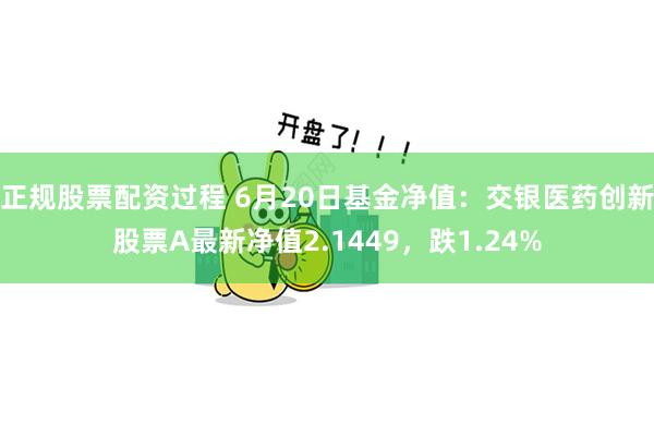 正规股票配资过程 6月20日基金净值：交银医药创新股票A