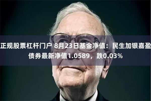 正规股票杠杆门户 8月23日基金净值：民生加银嘉盈债券最新净值1.0589，跌0.03%